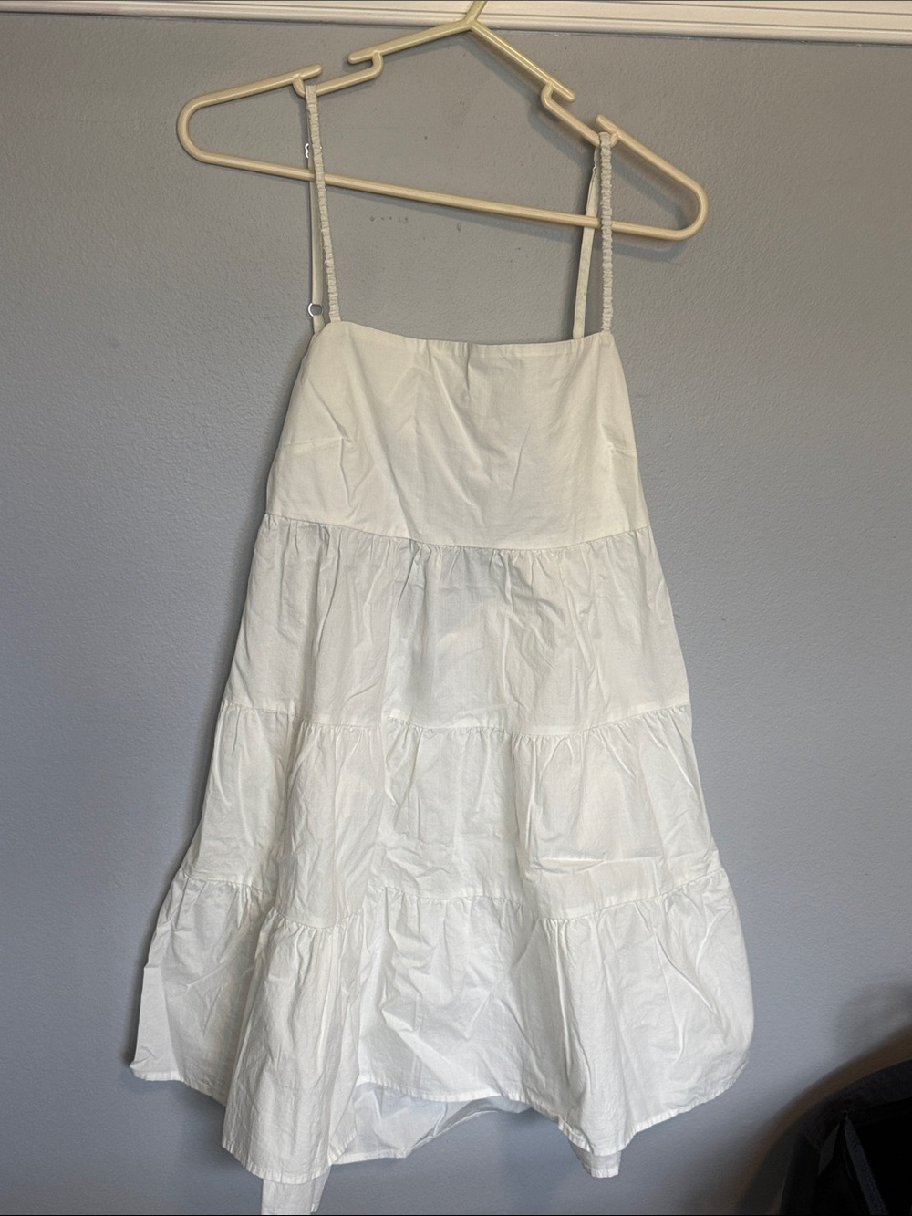 White Tiered Sundress - Lightweight Spaghetti Strap Dress with pockets!